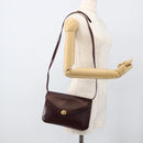 BALLY Shoulder Bag Leather Bordeaux Gold Auth ka3827A-23