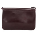BALLY Shoulder Bag Leather Bordeaux Gold Auth ka3827A-2
