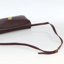 BALLY Shoulder Bag Leather Bordeaux Gold Auth ka3827A-7