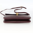 BALLY Shoulder Bag Leather Bordeaux Gold Auth ka3827A-5
