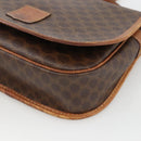 CELINE Macadam Canvas Shoulder Bag PVC Leather Brown Gold Auth ka3828-15