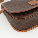 CELINE Macadam Canvas Shoulder Bag PVC Leather Brown Gold Auth ka3828-16