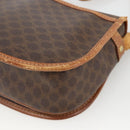 CELINE Macadam Canvas Shoulder Bag PVC Leather Brown Gold Auth ka3828-17