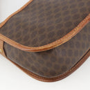 CELINE Macadam Canvas Shoulder Bag PVC Leather Brown Gold Auth ka3828-18