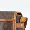 CELINE Macadam Canvas Shoulder Bag PVC Leather Brown Gold Auth ka3828-8