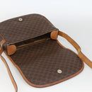 CELINE Macadam Canvas Shoulder Bag PVC Leather Brown Gold Auth ka3828-19