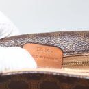 CELINE Macadam Canvas Shoulder Bag PVC Leather Brown Gold Auth ka3828-12