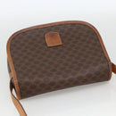 CELINE Macadam Canvas Shoulder Bag PVC Leather Brown Gold Auth ka3828-6