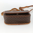 CELINE Macadam Canvas Shoulder Bag PVC Leather Brown Gold Auth ka3828-5