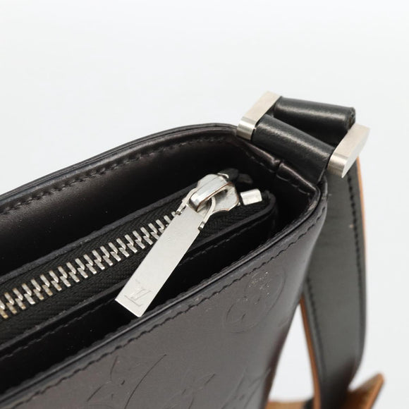 LOUIS VUITTON Monogram Mat Alston Shoulder Bag Black M92810 LV Auth ka3833A