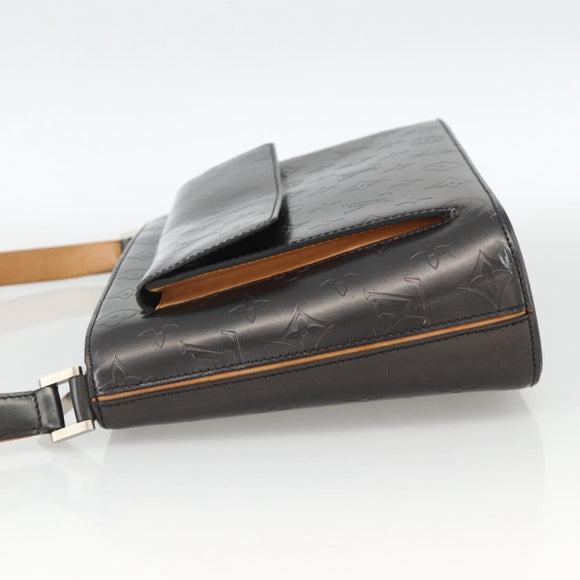 LOUIS VUITTON Monogram Mat Alston Shoulder Bag Black M92810 LV Auth ka3833A