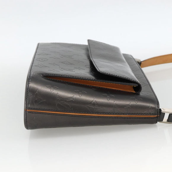 LOUIS VUITTON Monogram Mat Alston Shoulder Bag Black M92810 LV Auth ka3833A