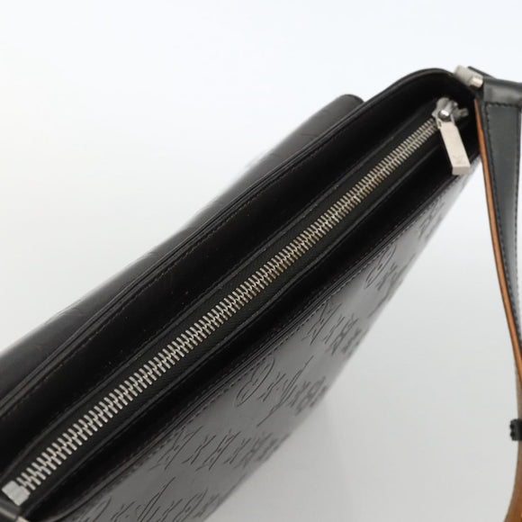 LOUIS VUITTON Monogram Mat Alston Shoulder Bag Black M92810 LV Auth ka3833A