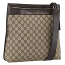 GUCCI GG Supreme Shoulder Bag PVC Beige Silver 92560 Auth ka3837-1