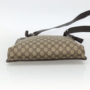 GUCCI GG Supreme Shoulder Bag PVC Beige Silver 92560 Auth ka3837-5