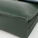 LOEWE Hand Bag Leather 2way Green Gold Auth ka3838A-10