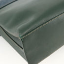 LOEWE Hand Bag Leather 2way Green Gold Auth ka3838A-17