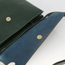 LOEWE Hand Bag Leather 2way Green Gold Auth ka3838A-19