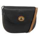 Christian Dior Shoulder Bag Leather Black Gold Auth ka3839A-1