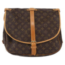 LOUIS VUITTON Monogram Saumur 35 Shoulder Bag M42254 LV Auth ka384-13