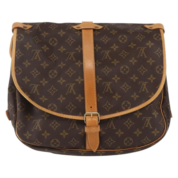 LOUIS VUITTON Monogram Saumur 35 Shoulder Bag M42254 LV Auth ka384
