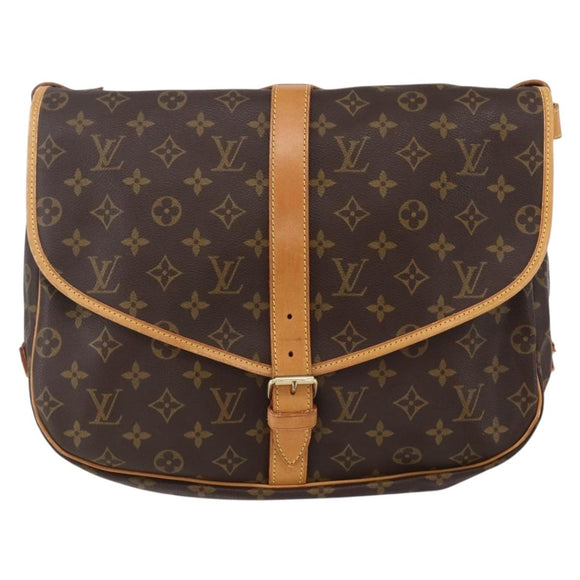 LOUIS VUITTON Monogram Saumur 35 Shoulder Bag M42254 LV Auth ka384