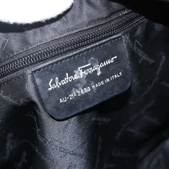 Salvatore Ferragamo Tote Bag Nylon Black Silver Auth ka3842