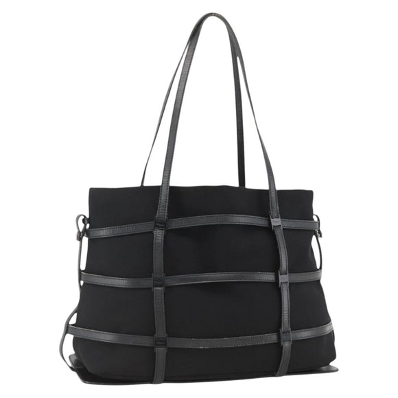 Salvatore Ferragamo Tote Bag Nylon Black Silver Auth ka3842