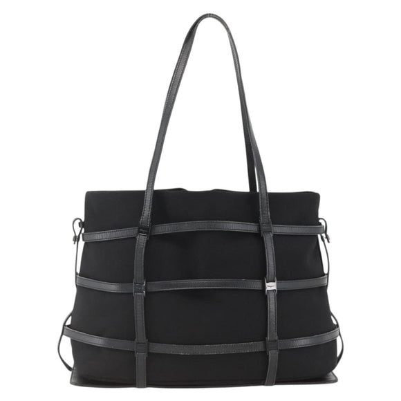 Salvatore Ferragamo Tote Bag Nylon Black Silver Auth ka3842