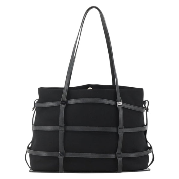 Salvatore Ferragamo Tote Bag Nylon Black Silver Auth ka3842
