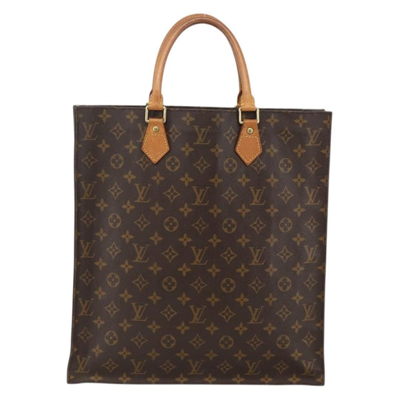 LOUIS VUITTON Monogram Sac Plat Hand Bag M51140 LV Auth ka3846