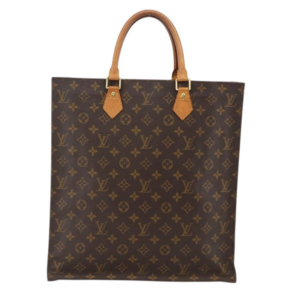 LOUIS VUITTON Monogram Sac Plat Hand Bag M51140 LV Auth ka3846