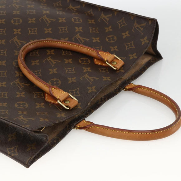 LOUIS VUITTON Monogram Sac Plat Hand Bag M51140 LV Auth ka3846