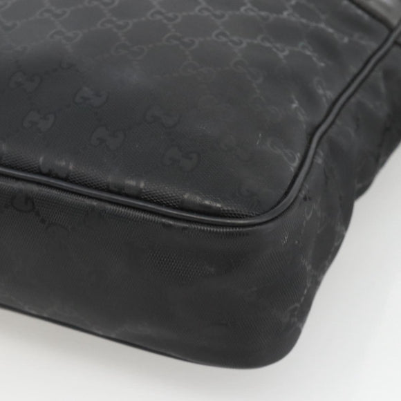 GUCCI GG Implementation Shoulder Bag PVC Black Silver 201448 Auth ka3847