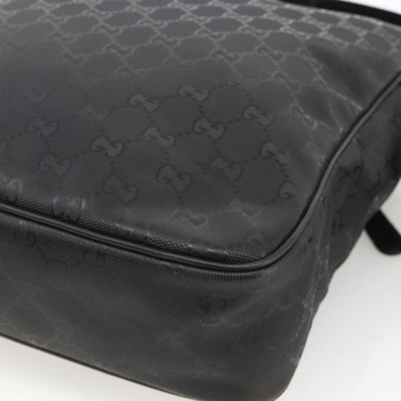 GUCCI GG Implementation Shoulder Bag PVC Black Silver 201448 Auth ka3847