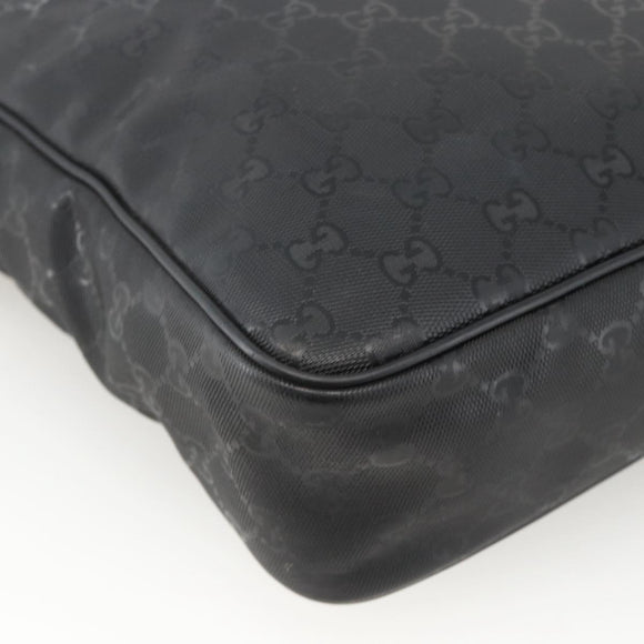 GUCCI GG Implementation Shoulder Bag PVC Black Silver 201448 Auth ka3847