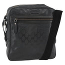GUCCI GG Implementation Shoulder Bag PVC Black Silver 201448 Auth ka3847-1
