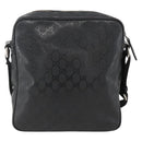 GUCCI GG Implementation Shoulder Bag PVC Black Silver 201448 Auth ka3847-2