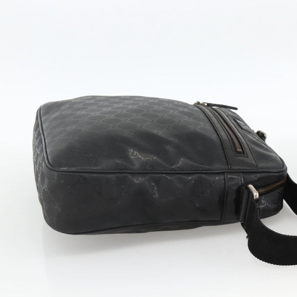 GUCCI GG Implementation Shoulder Bag PVC Black Silver 201448 Auth ka3847