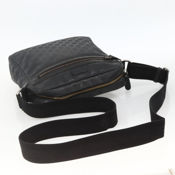 GUCCI GG Implementation Shoulder Bag PVC Black Silver 201448 Auth ka3847