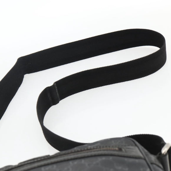 GUCCI GG Implementation Shoulder Bag PVC Black Silver 201448 Auth ka3847