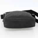 GUCCI GG Implementation Shoulder Bag PVC Black Silver 201448 Auth ka3847-5