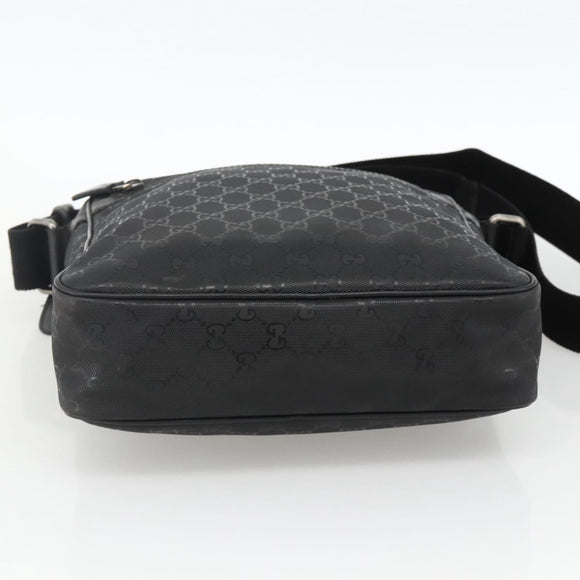 GUCCI GG Implementation Shoulder Bag PVC Black Silver 201448 Auth ka3847