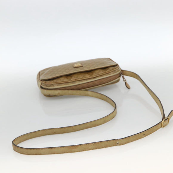 CELINE Macadam Canvas Hand Bag PVC 2 Set Brown Beige Auth ka3848