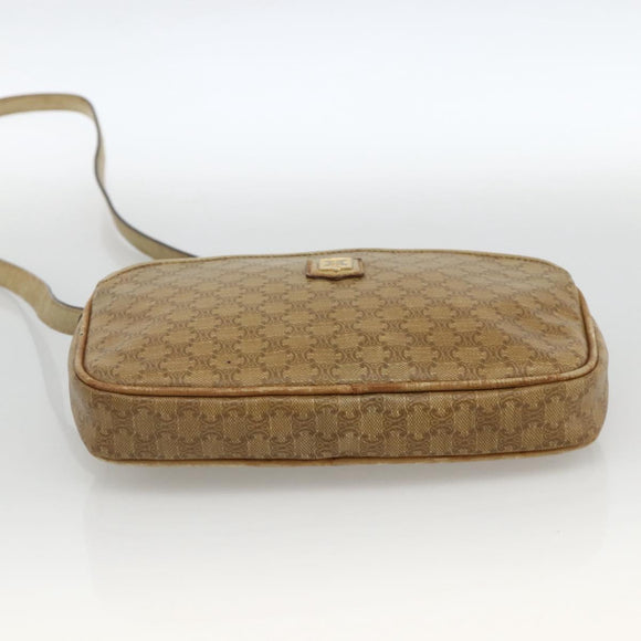 CELINE Macadam Canvas Hand Bag PVC 2 Set Brown Beige Auth ka3848