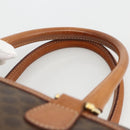 CELINE Macadam Canvas Hand Bag PVC 2 Set Brown Beige Auth ka3848-6