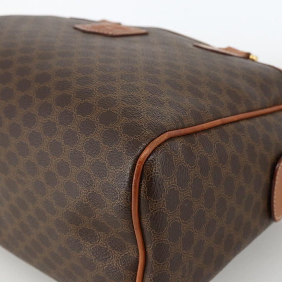 CELINE Macadam Canvas Hand Bag PVC 2 Set Brown Beige Auth ka3848
