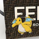 FENDI Pokemon Dragonite Fragment Zucca Canvas Bag 2way Black Brown Auth ka3850SM-19