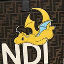 FENDI Pokemon Dragonite Fragment Zucca Canvas Bag 2way Black Brown Auth ka3850SM-20