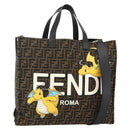 FENDI Pokemon Dragonite Fragment Zucca Canvas Bag 2way Black Brown Auth ka3850SM-1